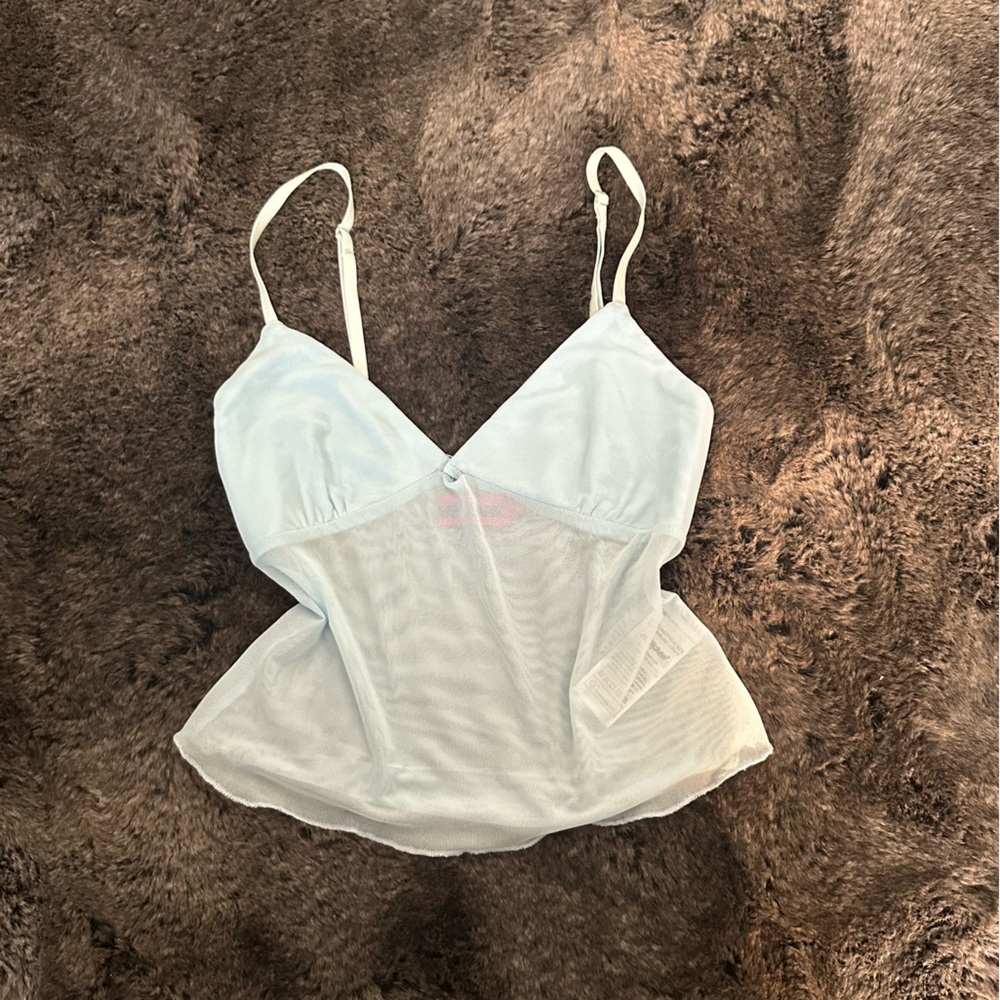 Baby Blue Sheer Camisole Top